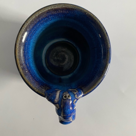 Blue Glazed Pottery Mug with Lobster by DAVE - Picture 3 of 8